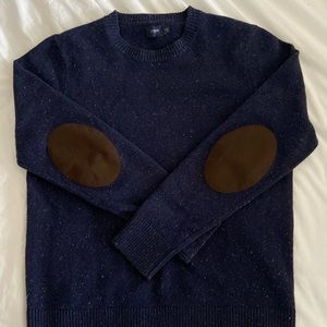 J Crew lamb’s wool crewneck with elbow patches
